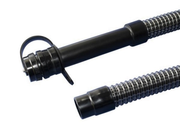 Ablassschlauch NW 38 mit Quetschtülle+Deckel, Länge 605 mm, Schlauch mit Federstahlspirale