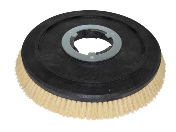 Tellerbürste - Ø 390 / 430 mm - 17 ", Fibre 0,2 mm Mischung weiß-gelb