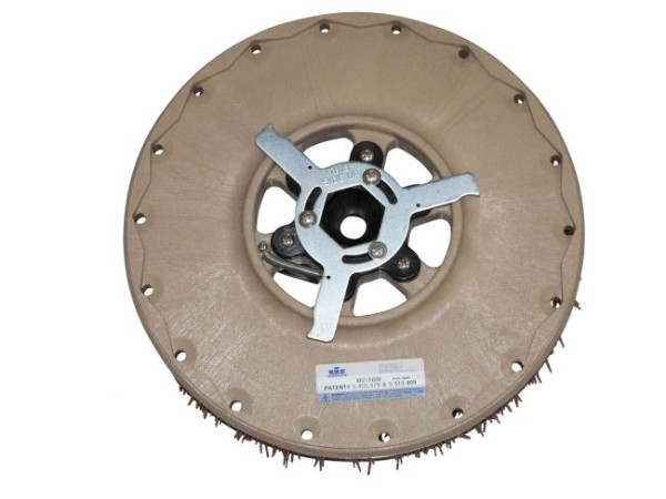 Schleifkorn-Tellerbürste - Ø 390 / 415 mm - 16 ", Nylon-Grit 1,5 mm grau K40