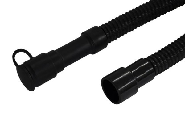 Ablassschlauch NW 38 mit Quetschtülle+Deckel, Länge 900 mm, Farbe schwarz